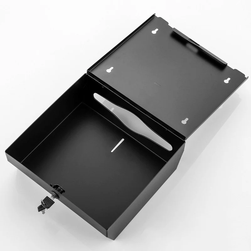 Toilet bathroom towel tissue holder stainless steel large public black roll paper dispenser