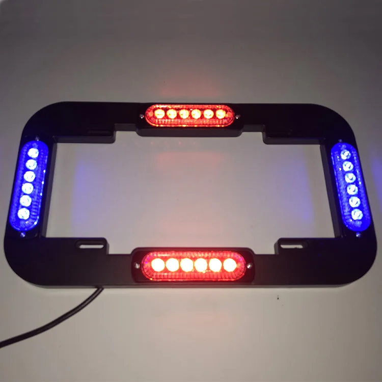 18 Flashing Patterns Multi Colors LED Warning Licence Plate Lights 12V 24V 24W Number Plate Stroke Light Traffic Safety Alarm
