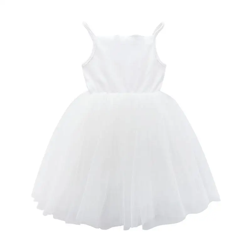 Wholesale Sleeveless Pink Chiffon Frocks Designs Soft Tulle Skirts Kids Baby Girls Princess Party Tutu Dress
