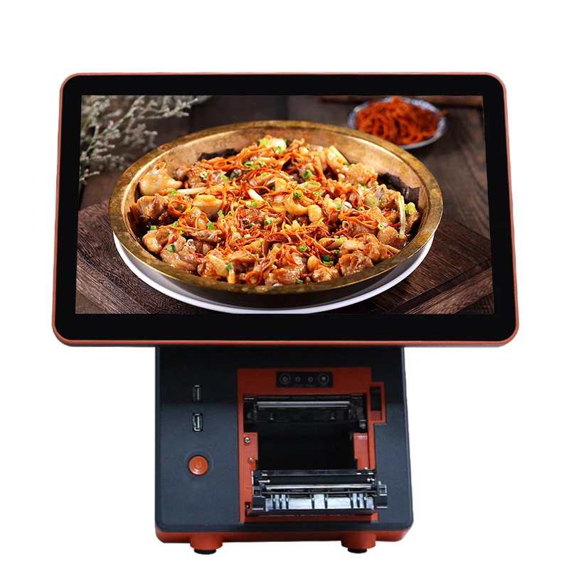 Hot Sales 15.6 Inch POS Machine Systems with Printer Capacitive Touchscreen POS System With LED8 /VFD Customer Display Option