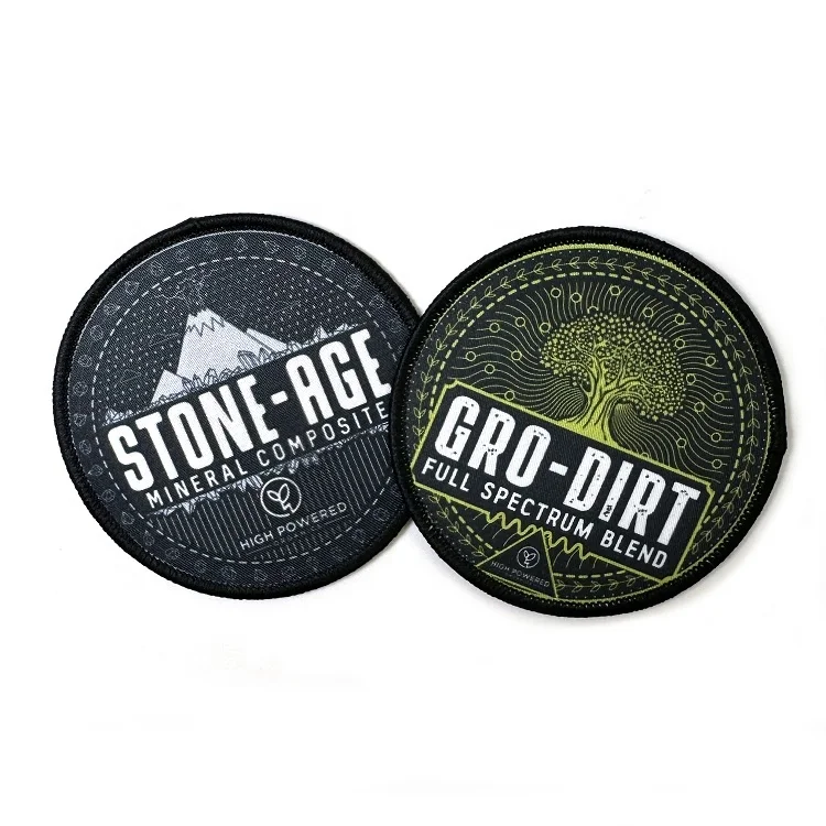 Wholesale Custom Digital Printed Patches Sublimation High Quality Iron On Sew on Backing With Merrow Border for Clothing