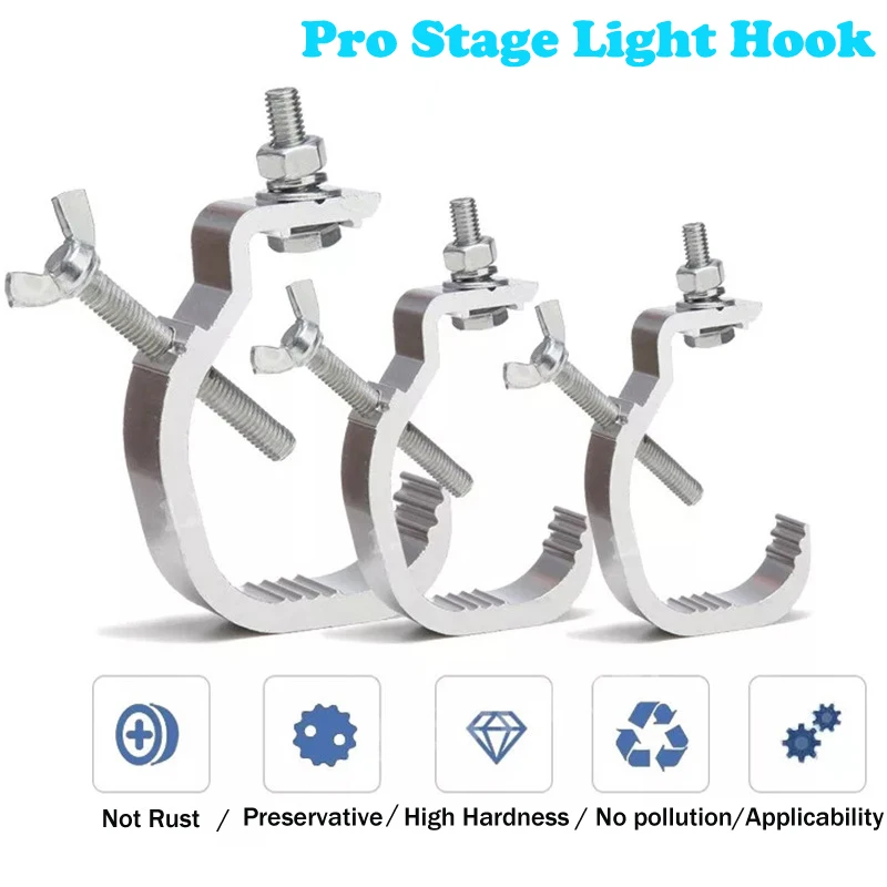 High Quality Heavy Duty Lighting Truss Hook Parallel SwivelTruss Tube Hook Aluminum Double Bracelet Clamps for Dj Disco Light