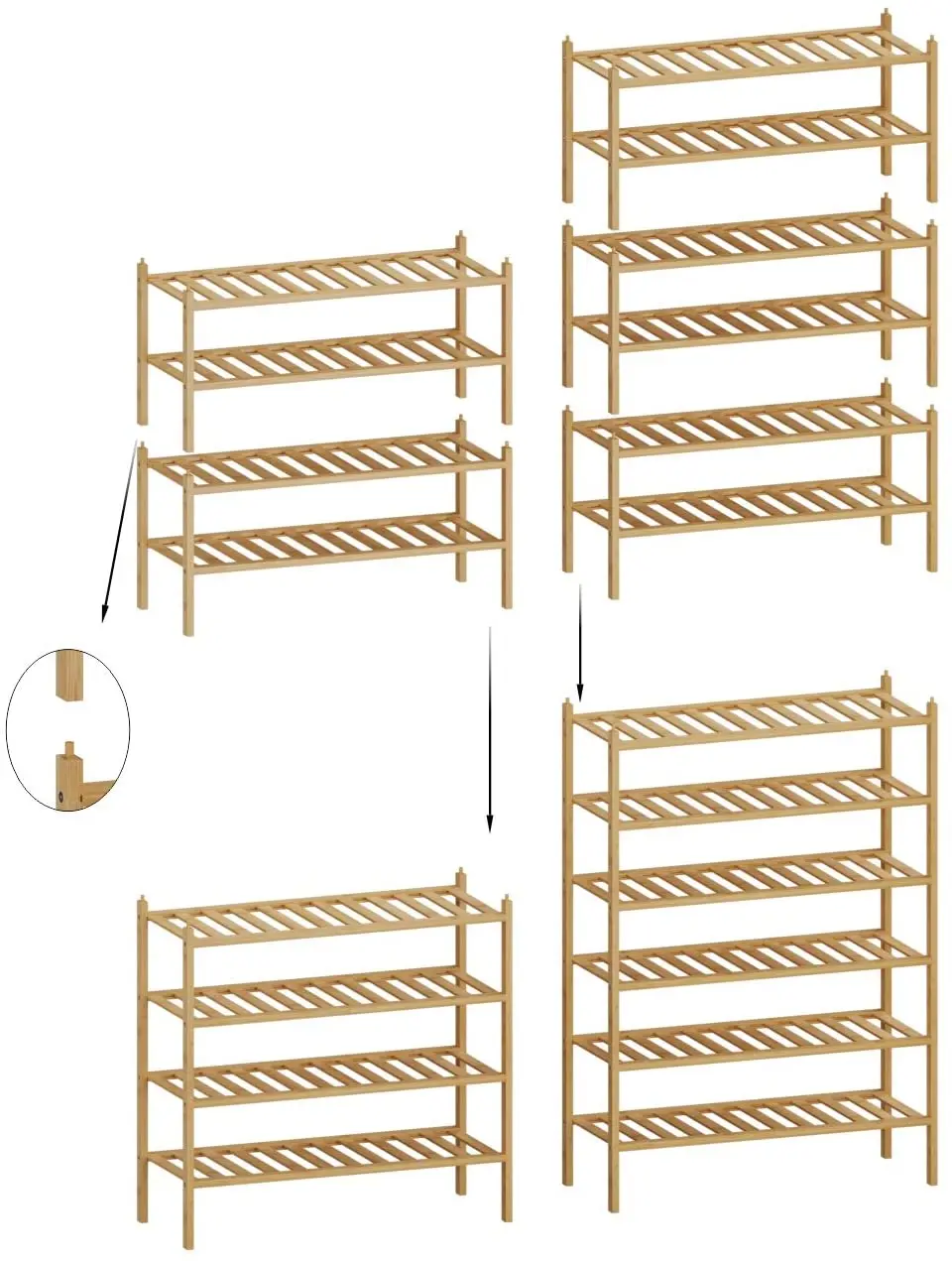 New design multi layer DIY  bamboo shoe rack organizer display shelf