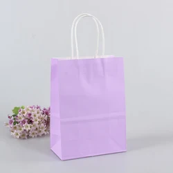 Custom Logo Print With Handle Recycled Restaurant Food Catering Takeaway Take Out Packaging Brown Kraft Paper Bag