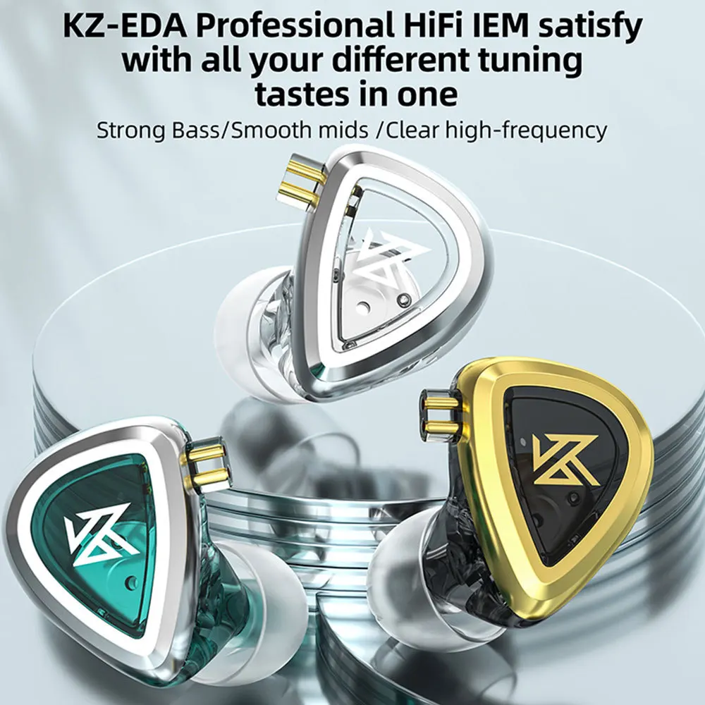 KZ EDA 3 Pair 3 Audio Earphones Sport Noise Cancelling HIFI Headset  In Ear Monitor Headphones Detachable Balanced Earbuds No Mi