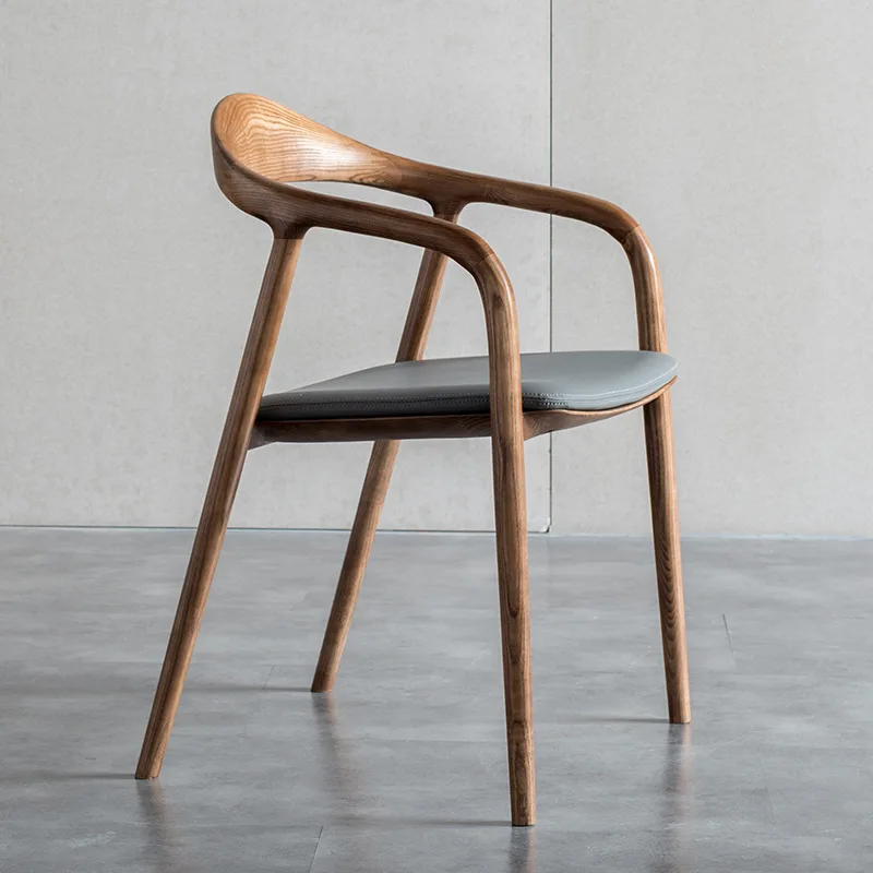 Modern leather wood arm chair design nordic style CH24 wood dinning room chairs wooden dining chairs for hotel and restaurant