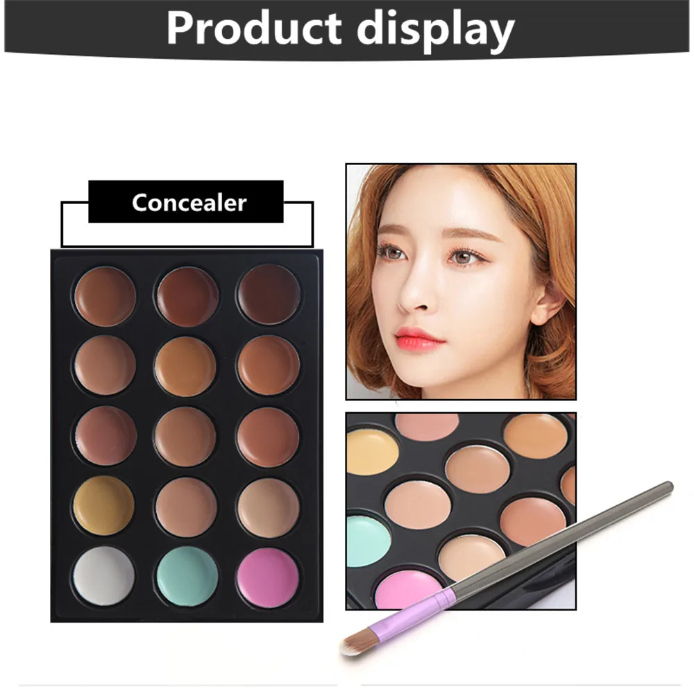 
Manufacturer wholesale no logo concealer palette 15 colors matte foundation contour repairing black eye circles freckles cream 