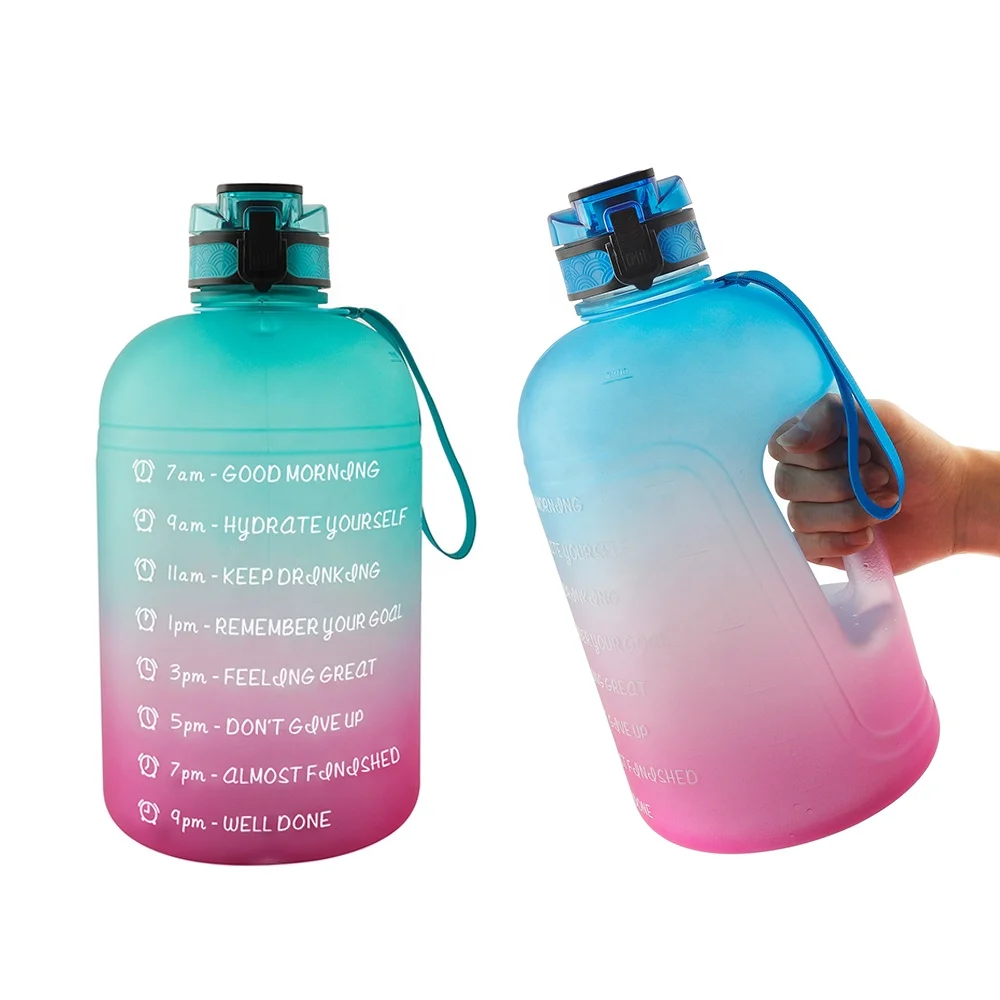 
 Для напоминания, питьевой кувшин, большой Мотивирующий трекер, не содержит Бисфенол А, 2,2 литров, половина 1 галлона, Спортивная бутылка для воды с маркером времени  