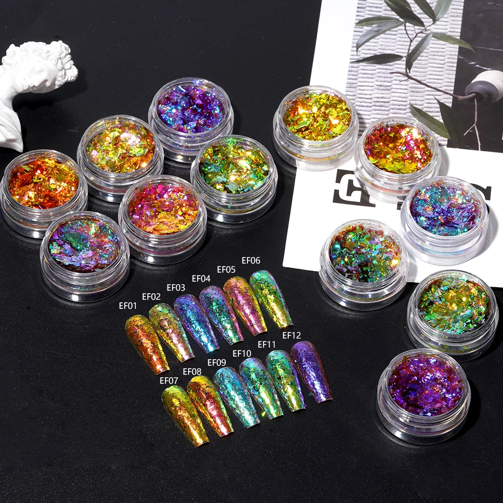 Bulk Sale Factory Offer OEM service Nail Charms Flakes Chunky Powder
