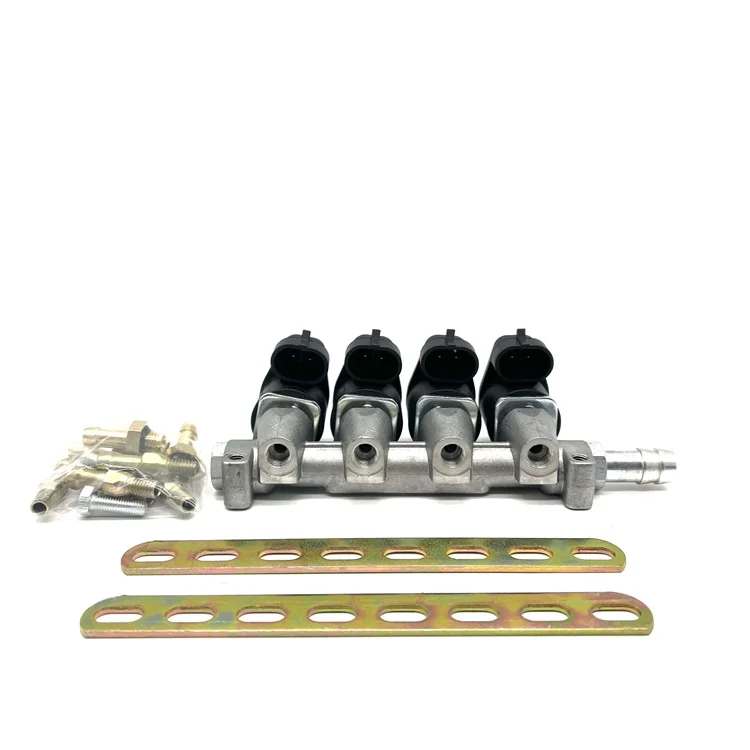 [LN] Sequential lpg motorcycle parts 2/3 ohm cng injector rail kit for other auto oil/gas conversion engine rail parts kit