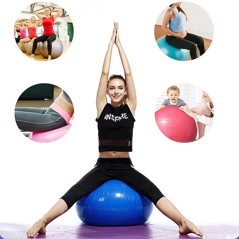 Hot Sales 45cm 55cm 65cm 75cm 85cm Multiple Sizes And Purple Bule Pink Gray Colors Pilates Yoga Ball