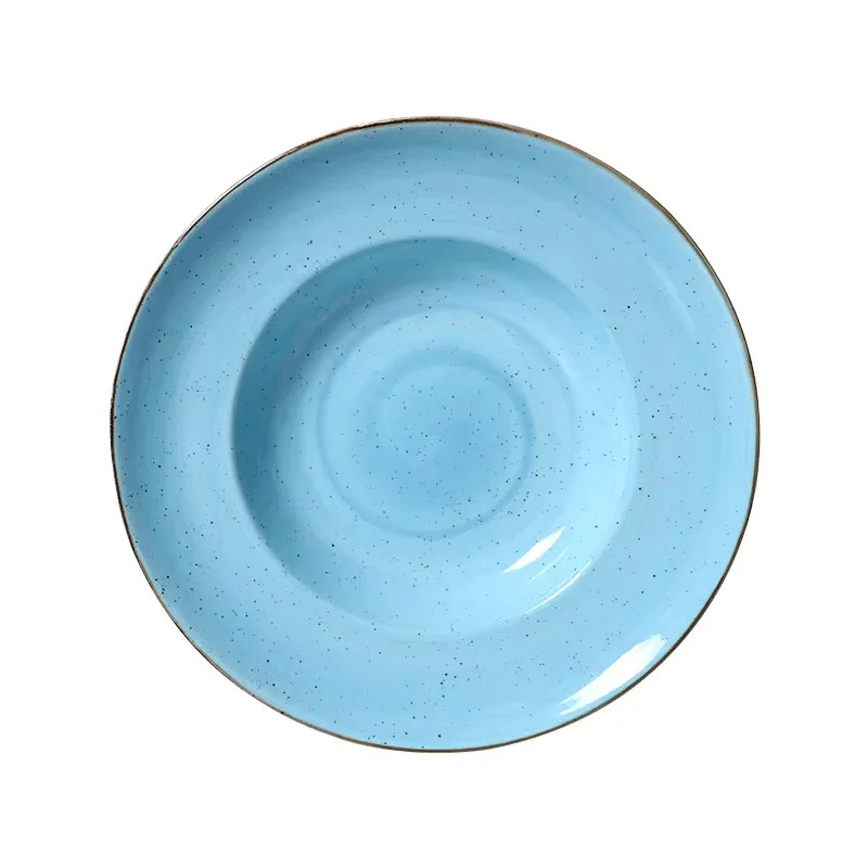 Special Hand Painted Wholesale Restaurant Dinnerware Round Porcelain Pasta Plate