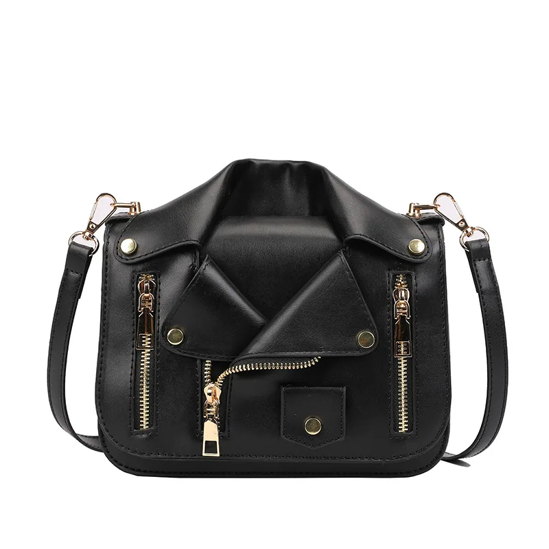 Most Sold Product Personality Metal Logo Clothes Removable Pu Leather Strap Handle Sling Messenger Crossbody Shoulder Bag