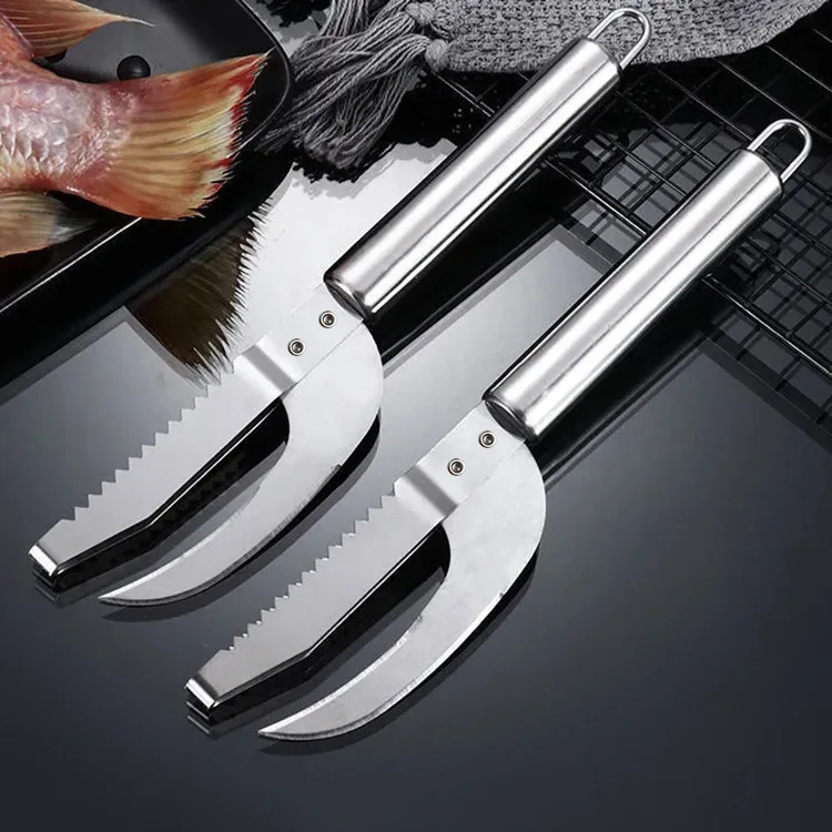 3-In-1 Stainless Steel Manual Fish Peeler Scalp Scraper Multifunction Fish Scale Knife For Cut Scrape And Dig