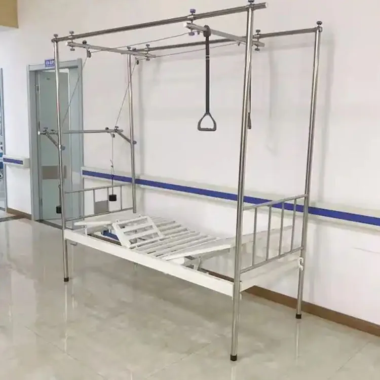 Steel Frame Adjustable Promotion Price Orthopaedics Hospital Bed Medical Multifunctional Lumbar Traction Bed
