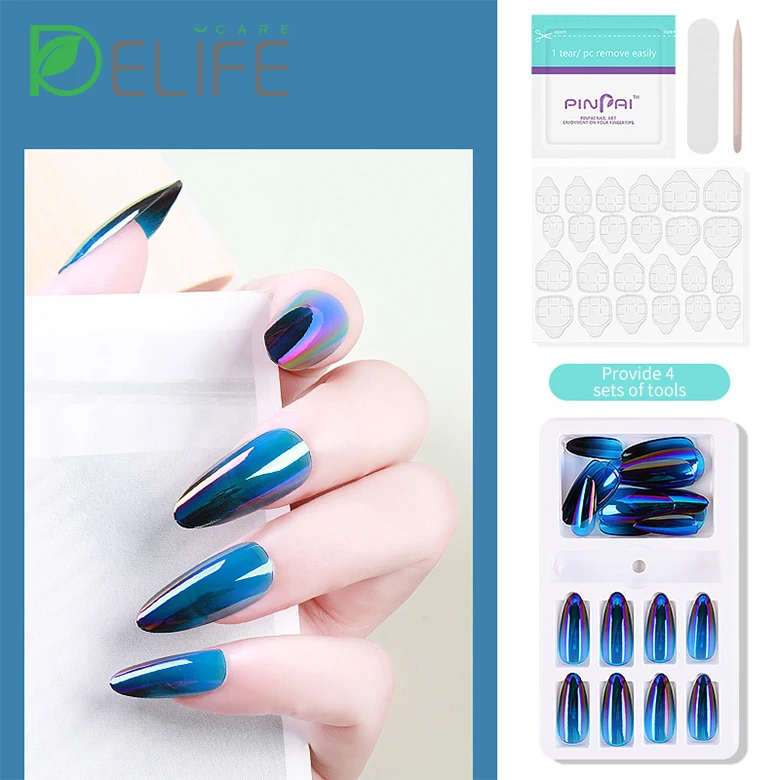 Wearable Pointed Nail Patch Finished Product Removable Nail Art French False Nails