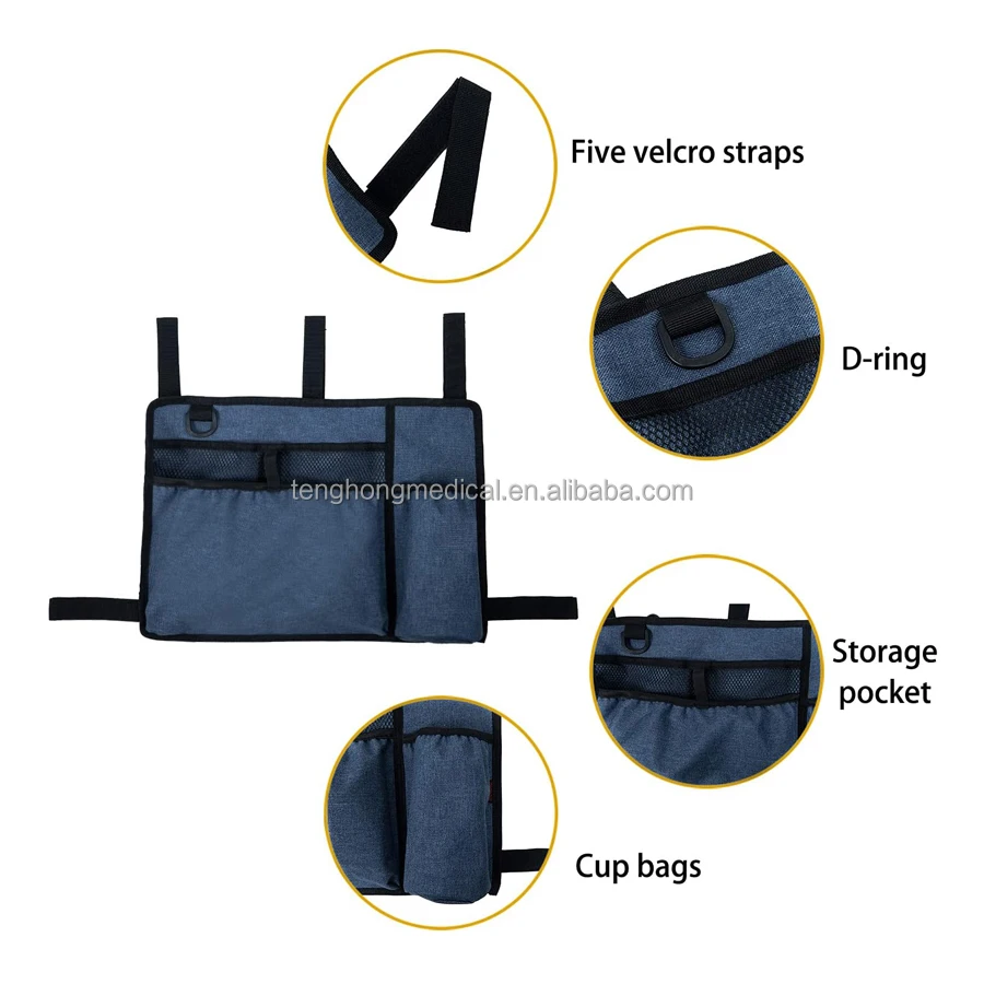 Walker Bag Basket with Cup Holder Suit for Adult Folding Walkers Rollator Organizer Carry Storage Pouch Accessories for Elderly