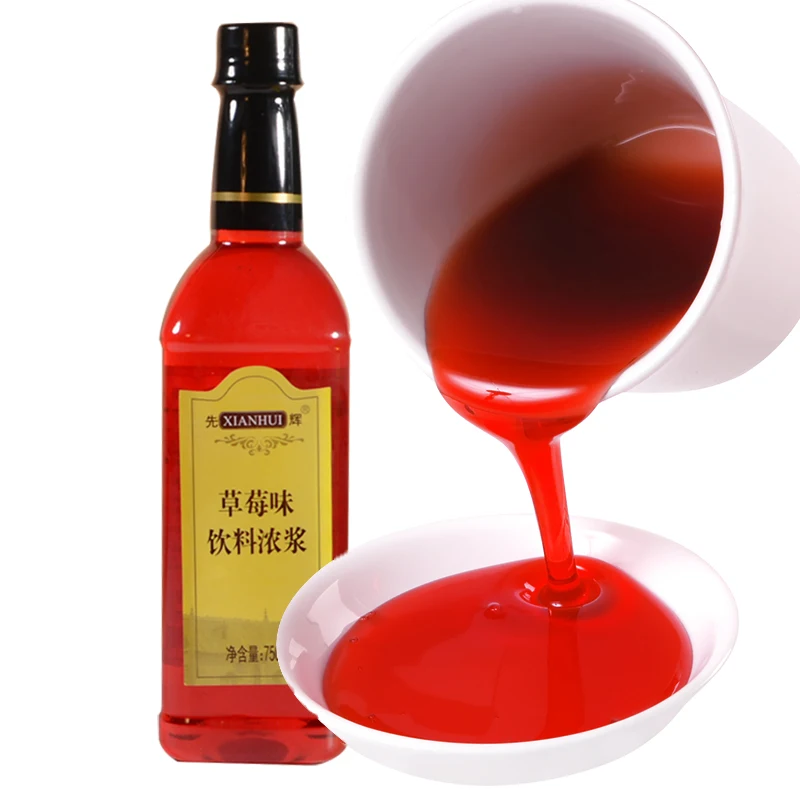 Cocktails drinks juices bubble tea supplier Strawberry Mint flavor bubble tea supplies bubble tea syrup fruit syrup