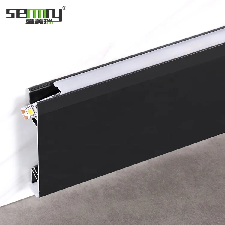 Metal waist line baseboard recessed skirting line led bar led strip wall system lamp wall mount skirting