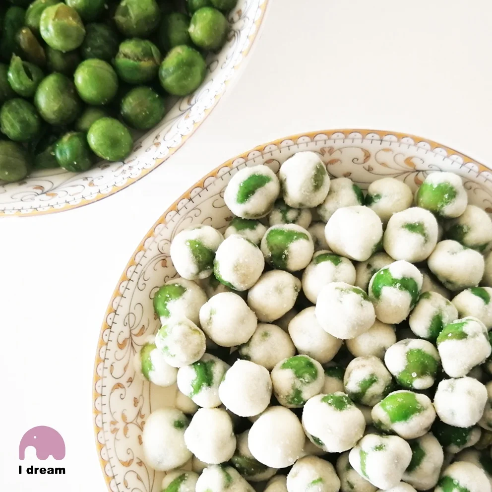 
White wasabi pea Edamame snacks coated pea soybean Seeds 500g bag packing 