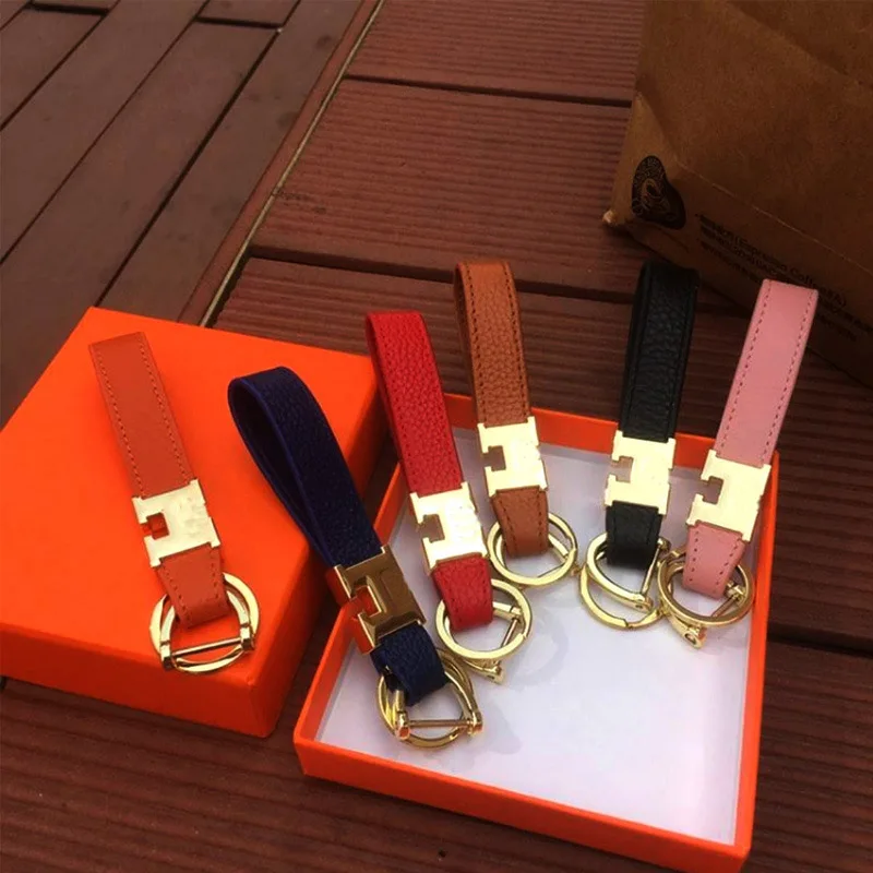 Wholesale Custom Luxury Design Genuine Keychain Accessories Key ring Key chain Car Leather Keychains