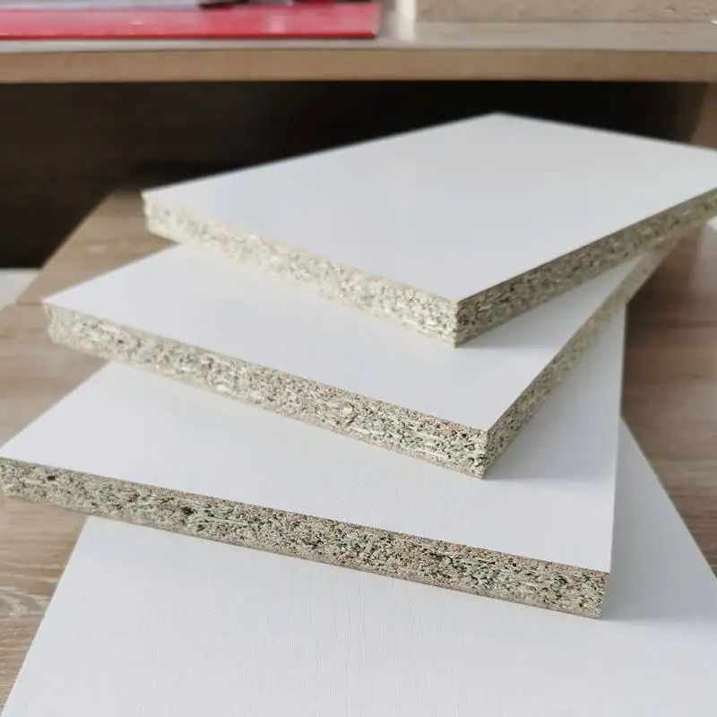 12mm 16mm 18mm Factory Cheap Modern Wood Furniture E0 Grade Melamine Chipboard Flakeboard Particle Board for kitchen cabinets