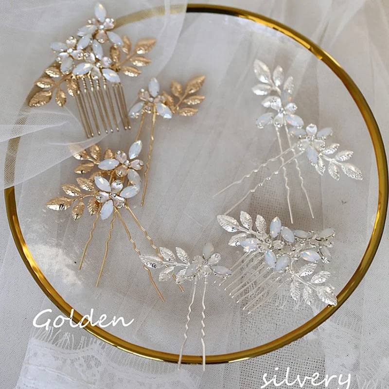 Mixed Styles Hair Jewelry Accessories Flower Leaf Headdress Women Bridal Hair Comb For Wedding Bobby Hairpins