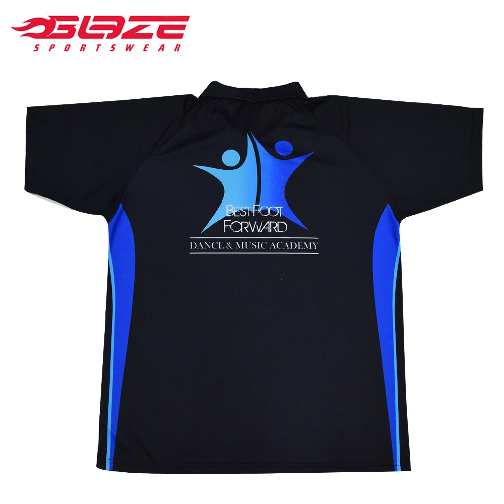 Customized logo short sleeve plain black golf polo shirt men