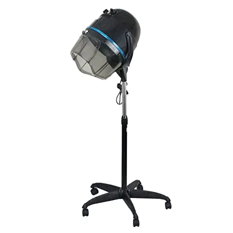 Professional Adjustable Hooded Floor Hair Bonnet Dryer Stand Up Rolling Base with Wheels Salon Equipment