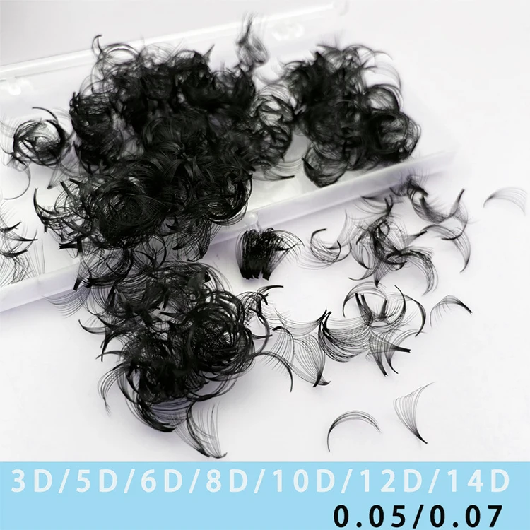 high quality premade fans korean pbt Loose premade volume fans 6D lashes c curl lash