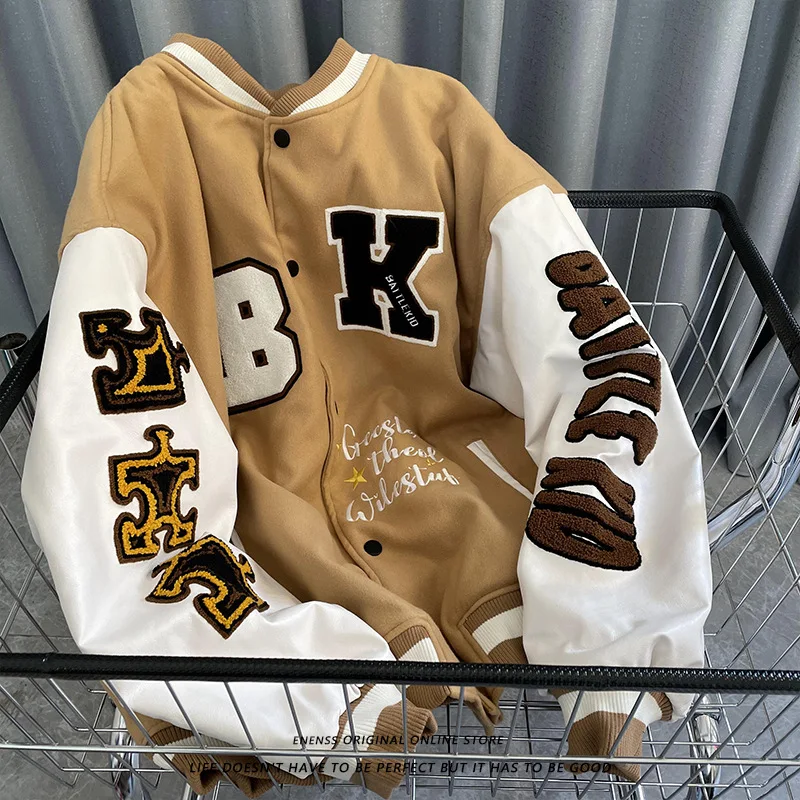 OEM/ODM Customizable Polyester Plus Size Letterman College Baseball Jackets Varsity Jacket For Women And Men