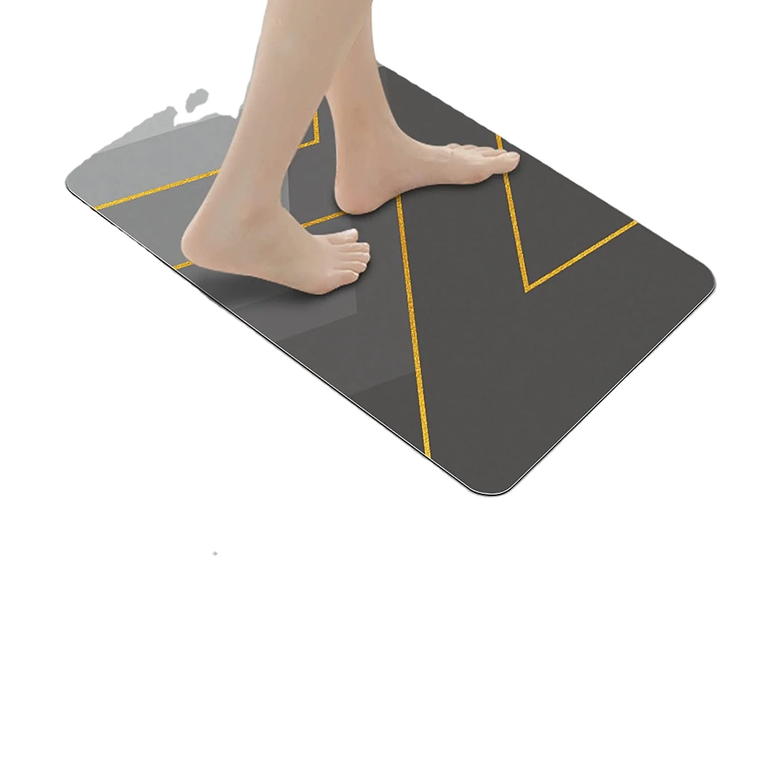 PRINTING Water Absorption Washable Soft Diatomaceous Earth Mat Non-Slip Absorbent Quick Drying Bacteriostatic Diatomite bath mat