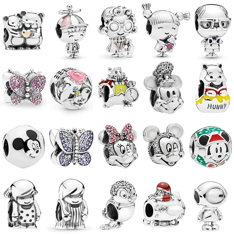 European DIY Sister Heart Charm Bead 925 Sterling Silver pandoraer Charms Jewelry Making charms pandor 925 pack al por mayor