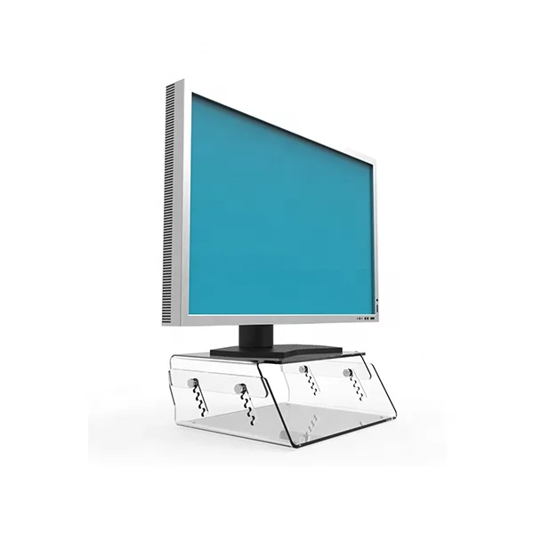good quality ergonomic height adjustable crystal acrylic monitor stand