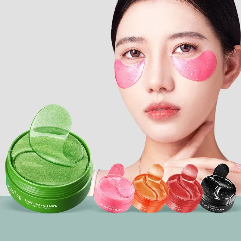60pcs SADOER Crystal Collagen Eye Mask Moisturizing Anti Dark Circles Remove Eyes Bag Firming Eye Patches