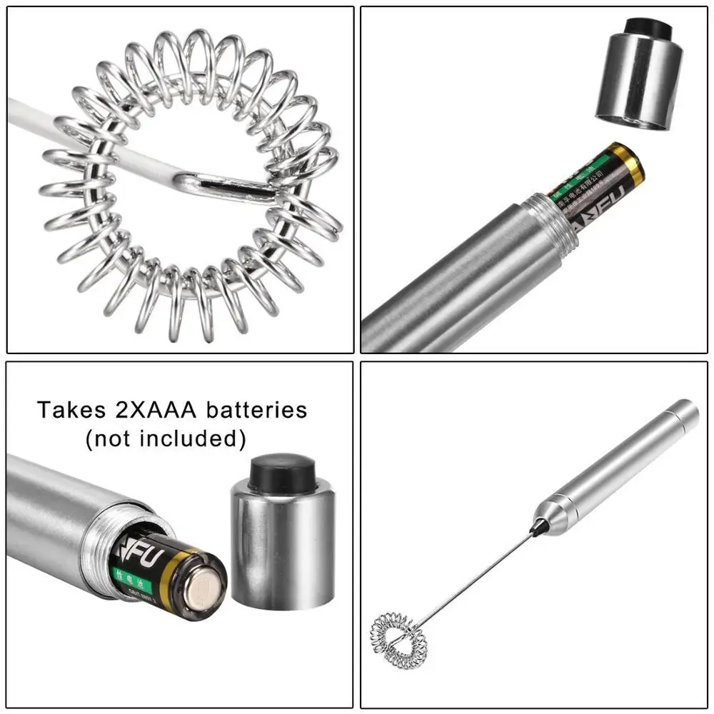 Handheld electric egg beater coffee milk milk frother multi-purpose mixer small milk frother 304 stainless steel