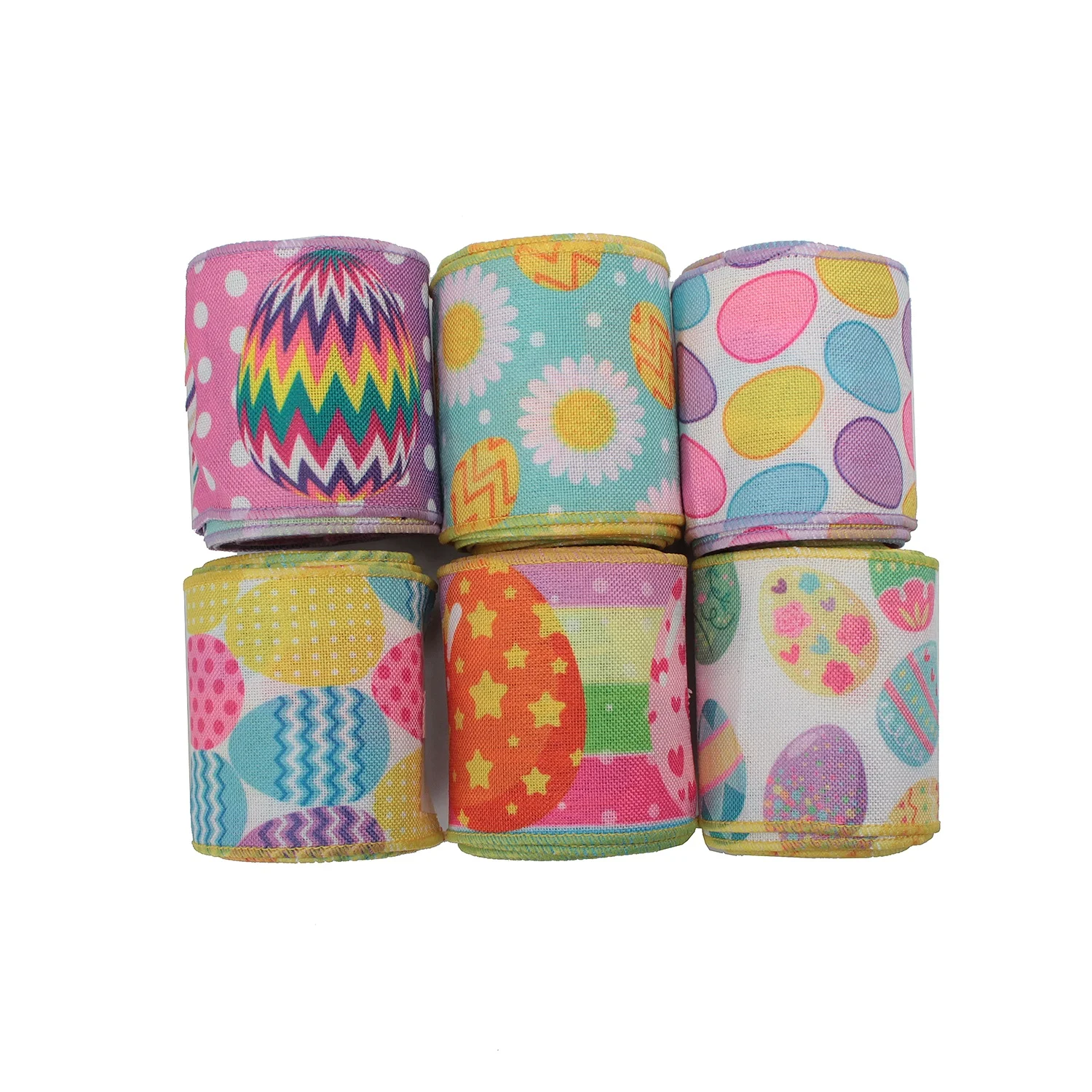 
Huihuang Factory Wholesale Custom Easter Day Pattern Printed Holiday Wired Ribbon 