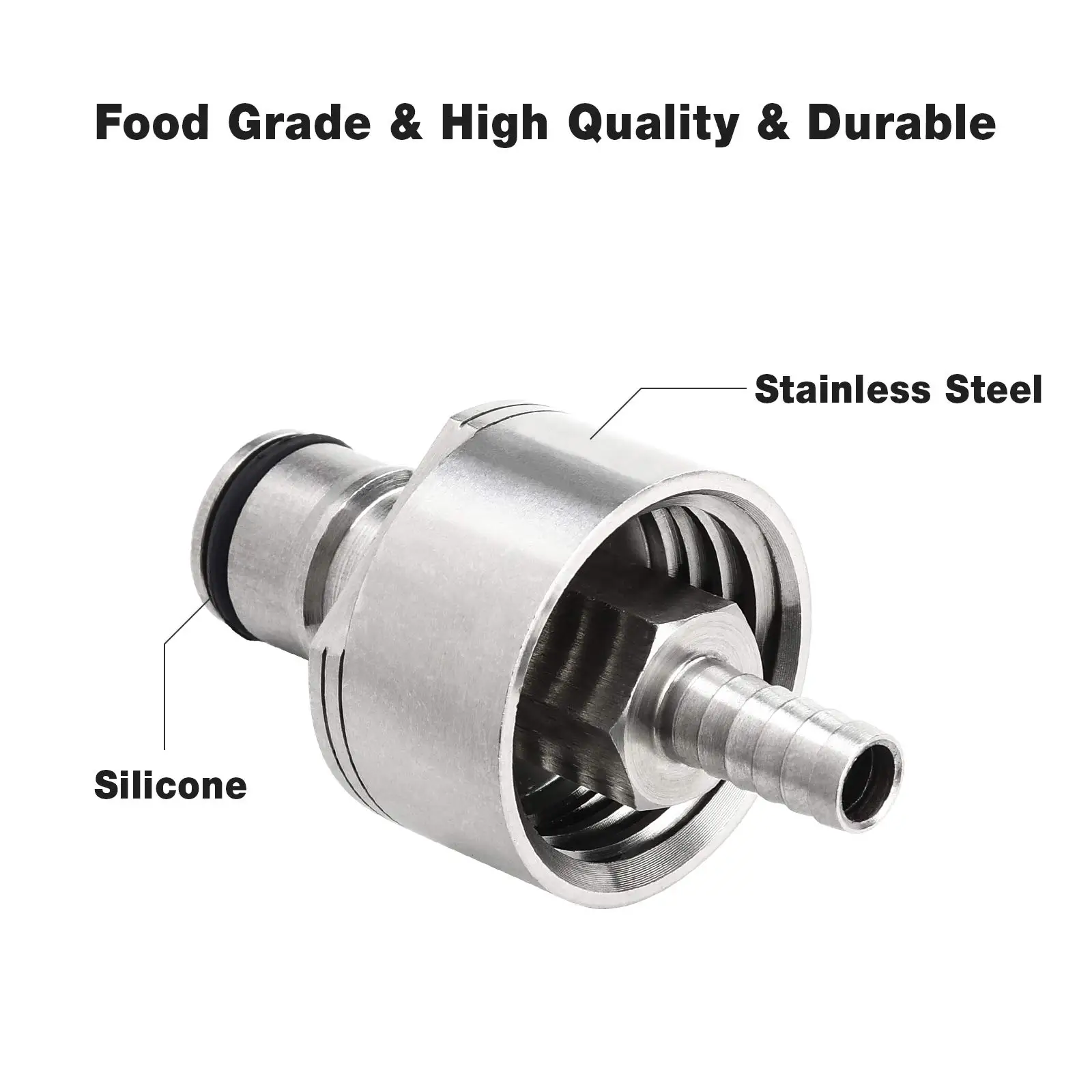 Stainless Steel Carbonation Cap for Soda PET Bottles Ball Lock Carbonation Cap