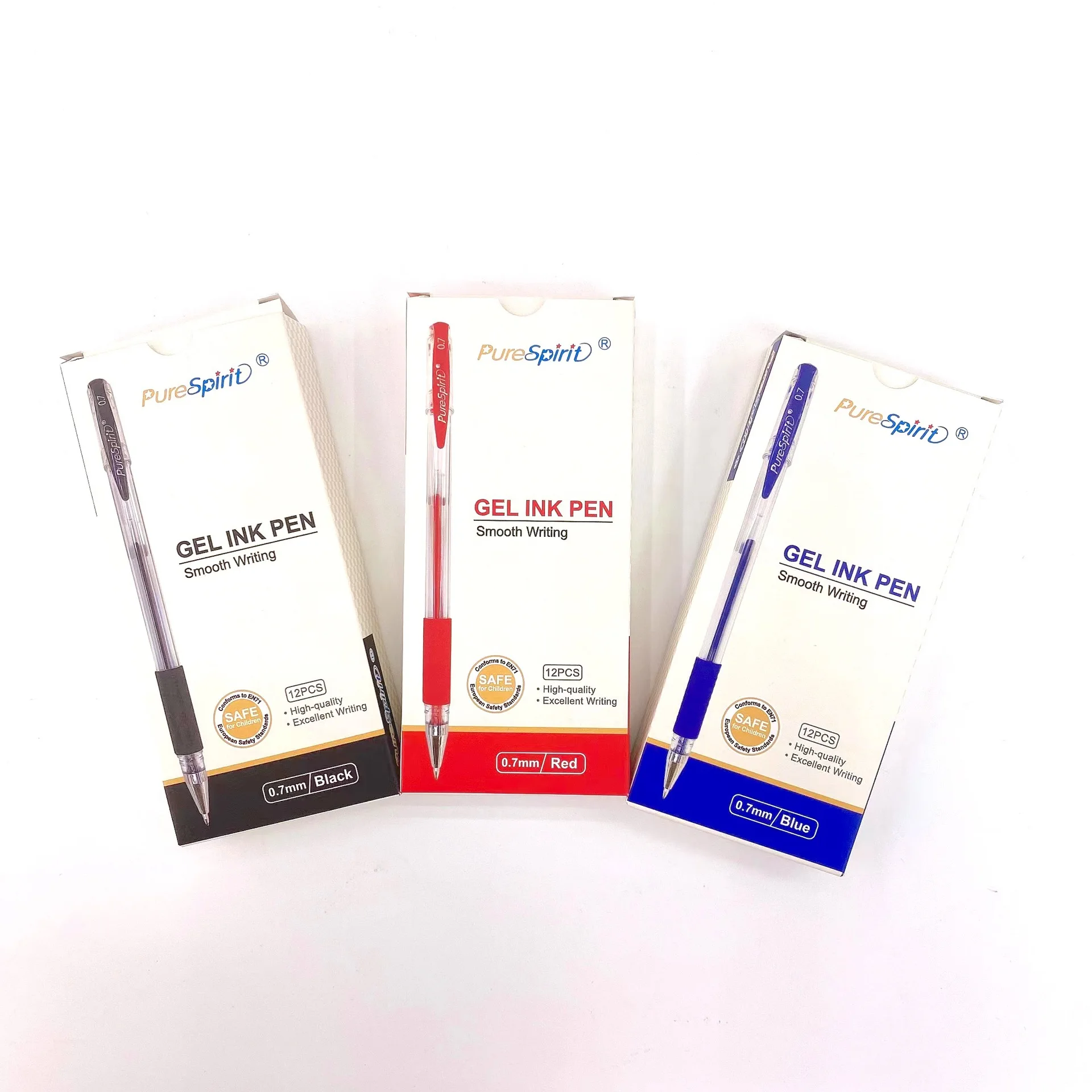 12 pcs/boxed European Standard Neutral Pen Red Blue Black bag 0.5mm 0.7mm Smooth brush question Gel Pens