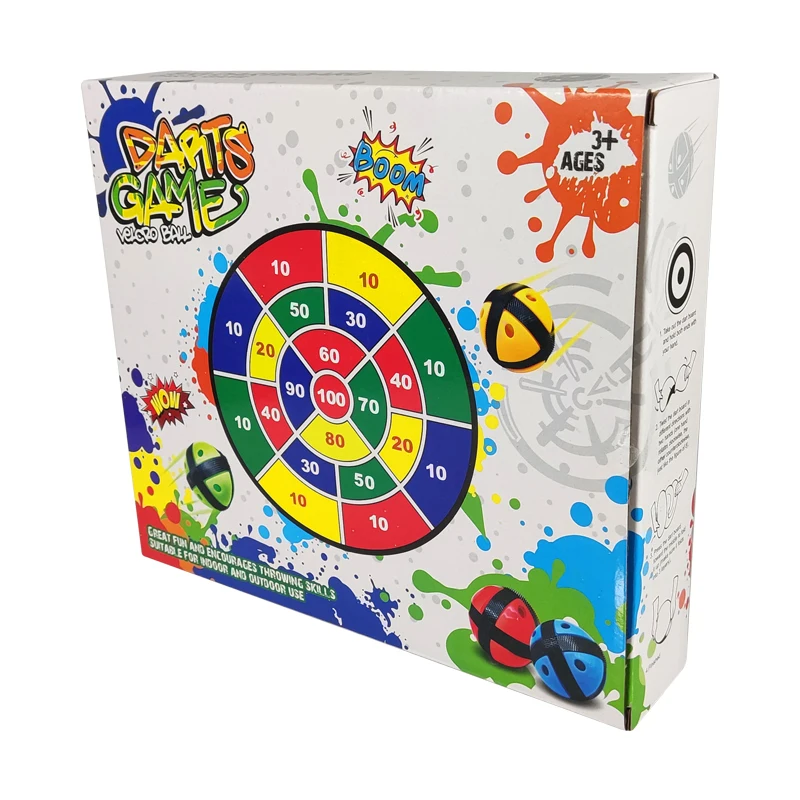 Custom Logo Large Size 29' Foldable Soft Fabric Safe Magnetic Dartboard with 12 Sticky Balls Set Toy Gift