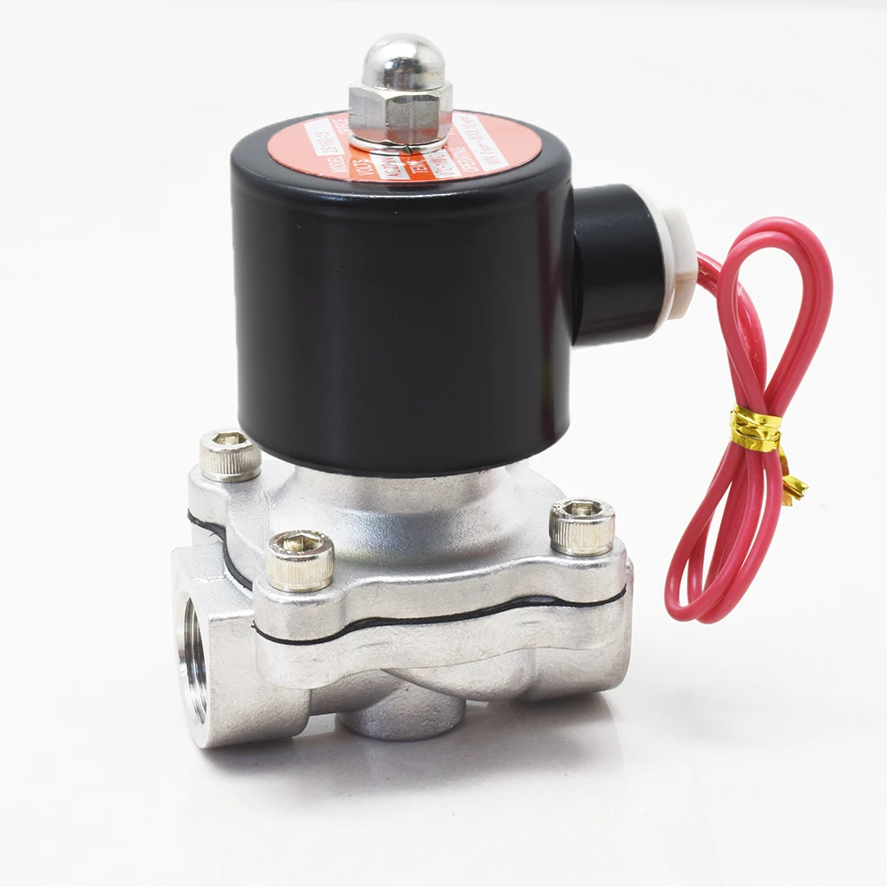 SS304 2S160-15 G 1/2 Normally Closed Stainless Steel 2 Way Miniature Solenoid Valve DC 24V 12V AC 110V 220V