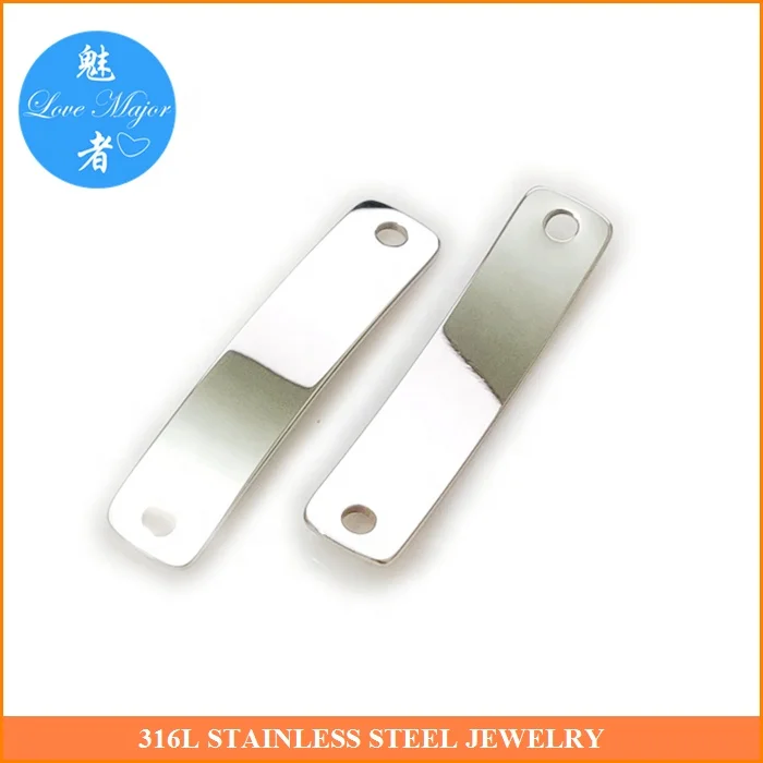 Blank Engrave-able Shine Polished Two hole Stainless Steel Jewelry Plaque Connector Fashion Jewel Findings