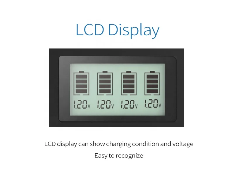 D1 special battery charger for 9v aa aaa size NI-MH battery EU plug with 4 slots