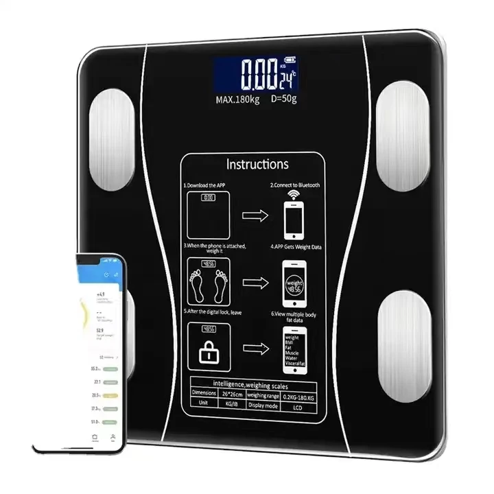 Factory Body Fat Scale Smart wireless BMI Digital Bathroom Weight Scale WEALHUB app CE FCC