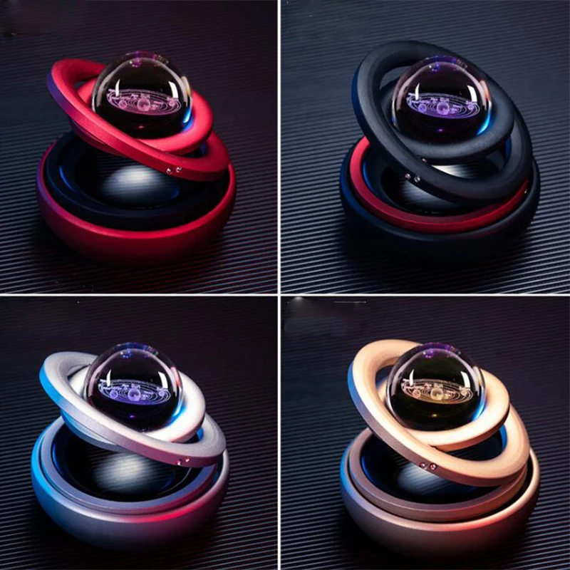 Новый автомобильный парфюм на солнечной батарее, креативная ароматерапия с вращением между звездами, украшения для автомобиля