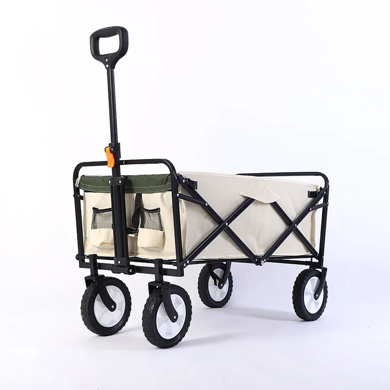 Outdoor Picnic Beach Camping Wagon Camping Cart Trolley Garden Collapsible Folding Utility Cart Wagon