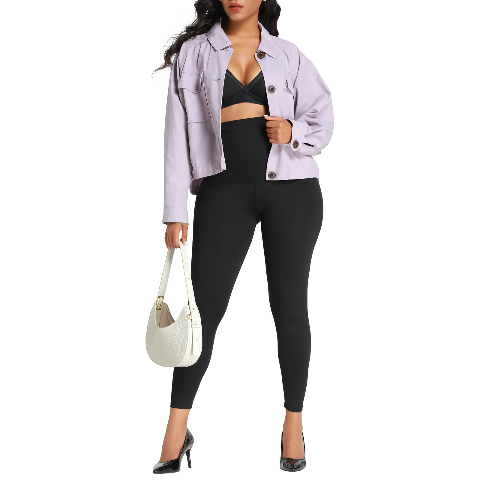 HEXIN High Compression Women Fat Burning Neoprene  Waist Trainer Leggings Sports Fitness Yoga Pants