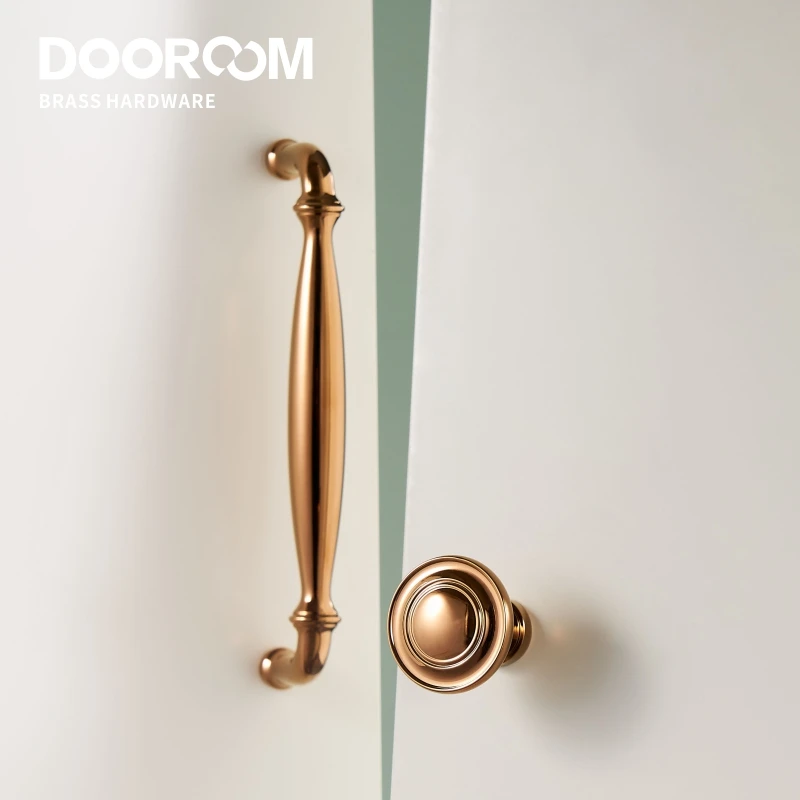 Латунные мебельные ручки Dooroom современные из розового золота для шкафа гардероба комода