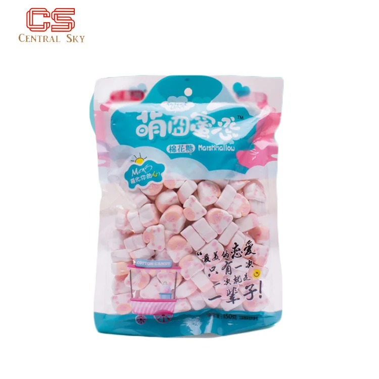 Colorful sweets candy soft Confectionery Various Shape Mix Flavors candy sweet fruit marshmallow with bag packing
