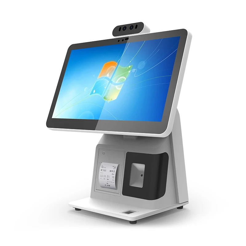 intel3 2g/4G+128g 15.6g single capacitive touch  screen  with pos printer all one windows /android cashier